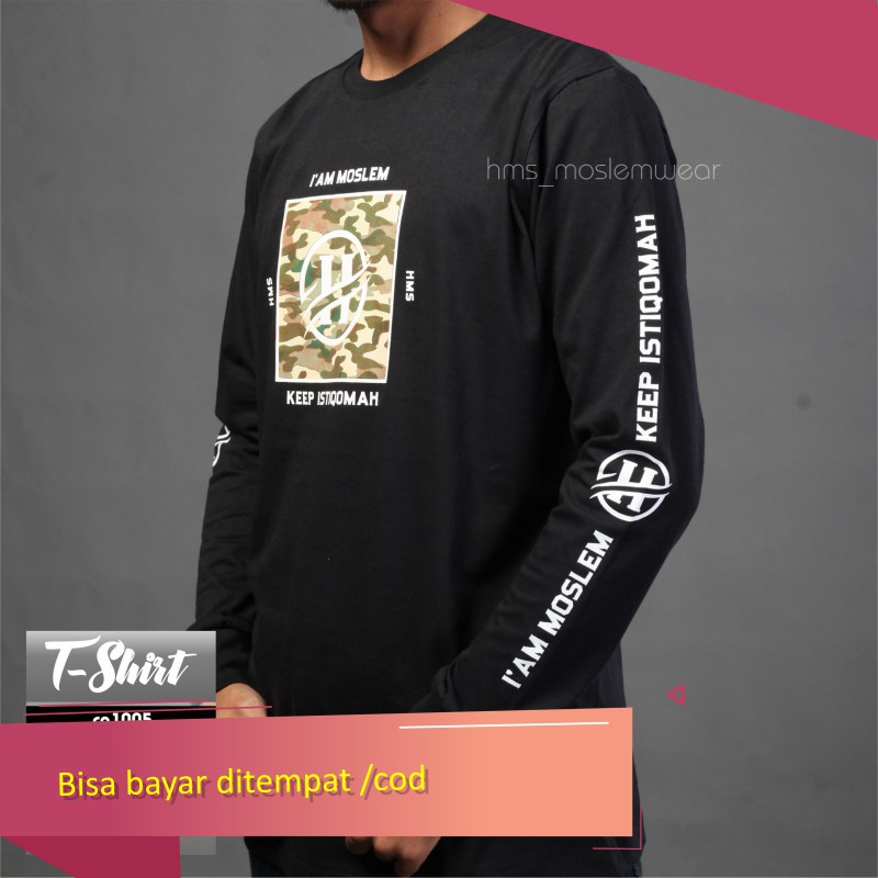 KAOS DAKWAH MUSLIM PRIA PREMIUM Tangan Panjang Hijrah Keep Istiqomah