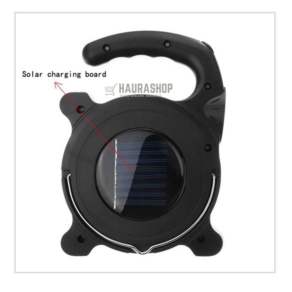 TJ-329 Lampu Senter Lentera COB Darurat Emergency Recharger USB/ Solar Panel Camping Hiking