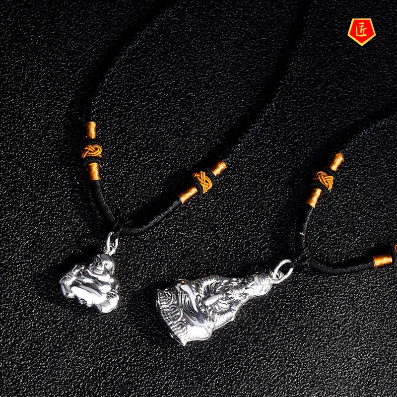 [Ready Stock]Maitreya Necklace Avalokiteśvara Pendant Double-Sided Portrait S925 Silver