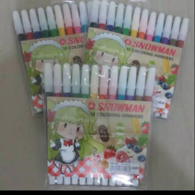 

Spidol Snowman 12 warna Panjang