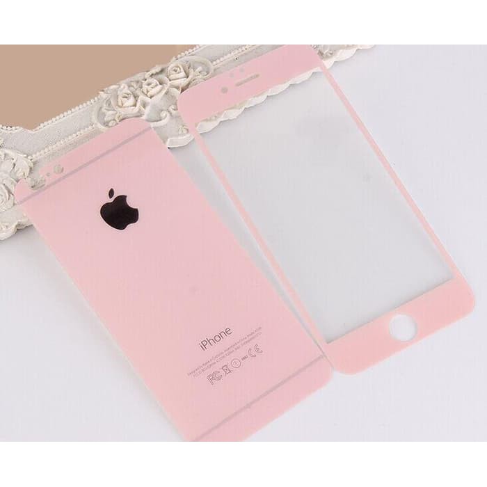 TEMPERED GLASS IPHONE 5 COLORFUL BABY PINK GLITTER IPHONE 5 TEMPERED GLASS WARNA