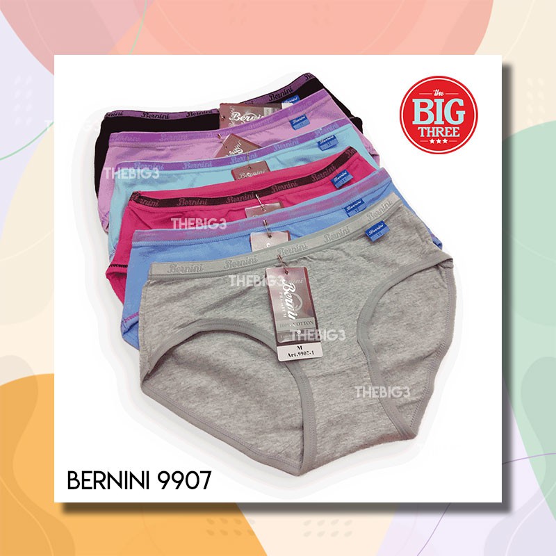 BERNINI PREMIUM Celana Dalam Wanita 100% Katun - Ukuran M L XL | CD BERNINI-B COTTON 9907 9906 9903 70102 thebig3