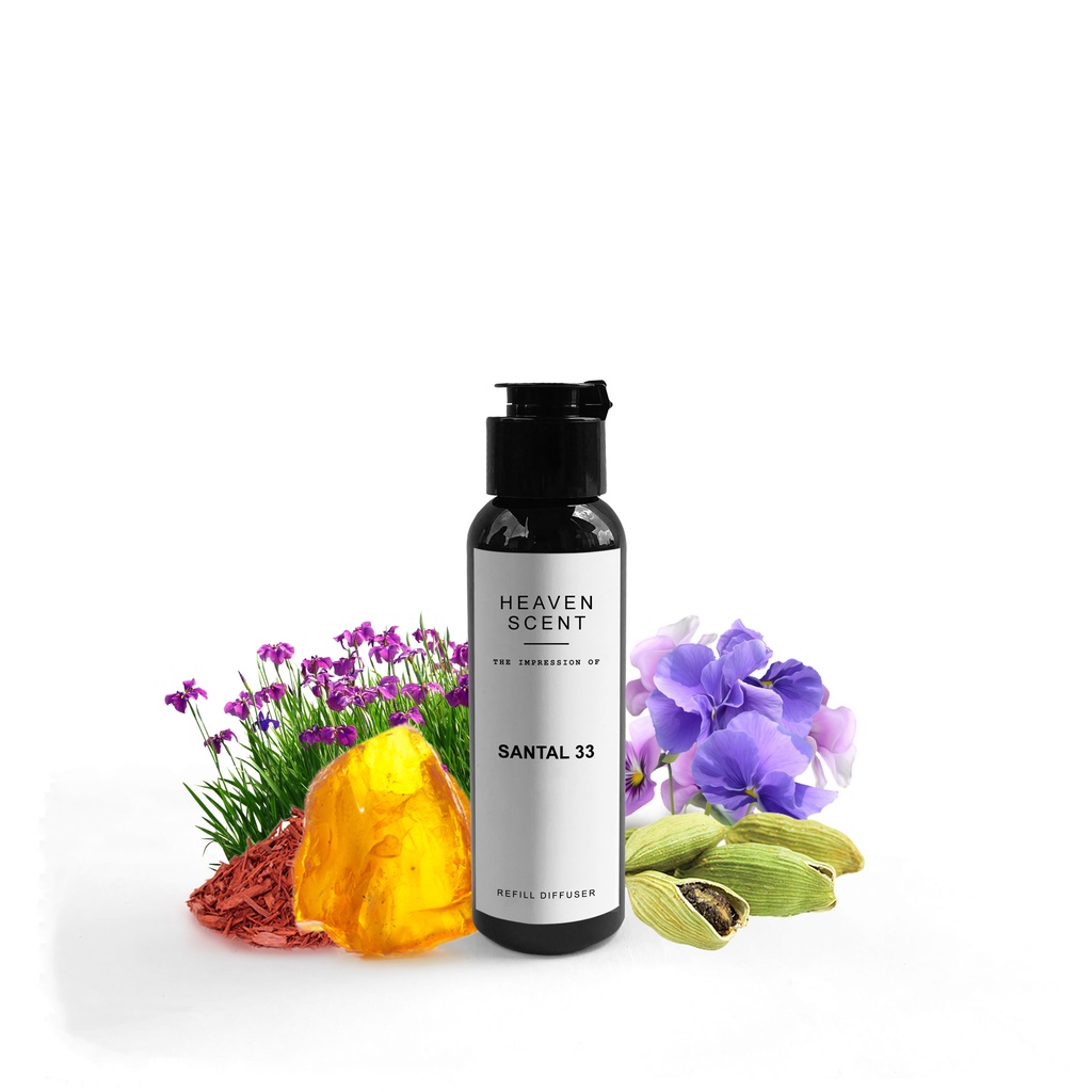 HEAVEN SCENT Refill Luxury Reed Diffuser 100 ml - Pengharum Ruangan Aromaterapi Inspired by Fragrance-Santal 33