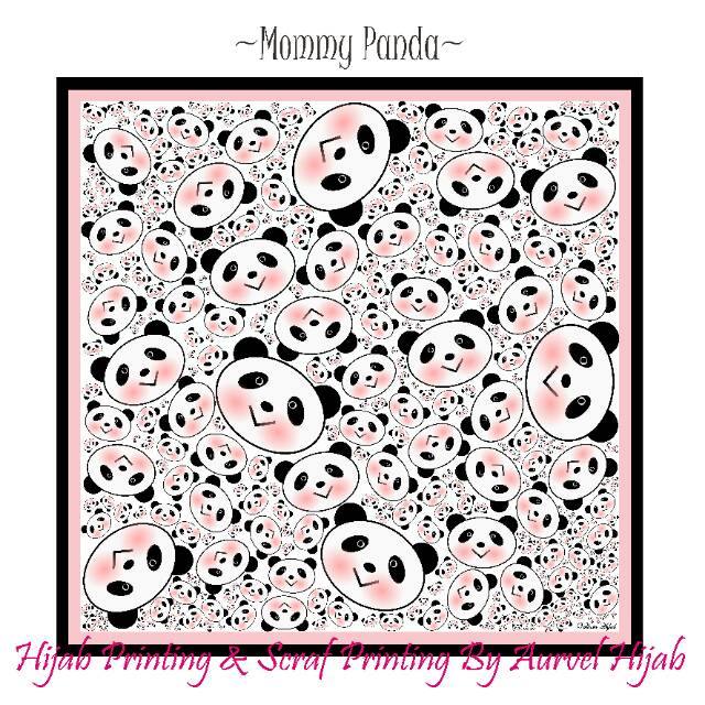 [Mommy Panda] Hijab Printing / Scraf Printing / Kerudung Segiempat / Jilbab Anak / Hijab Anak Lucu