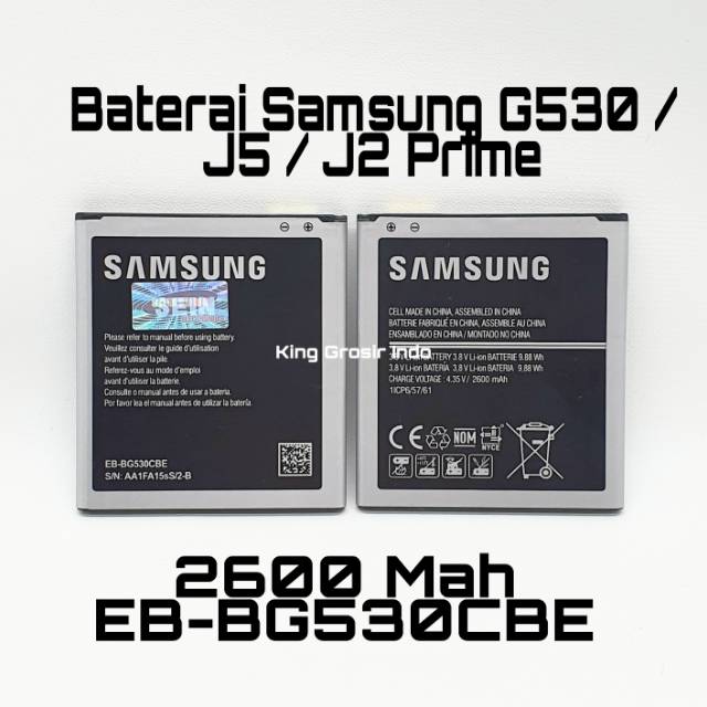 Baterai Samsung J2 Prime / J5 / G530 Grand Prime Original OEM EB-BG530CBE Battery