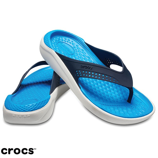 Crocs Literide Flip / Sandal Crocs Jepit / Sandal Unisex / Sandal Pria / Sandal Wanita - Blue 462