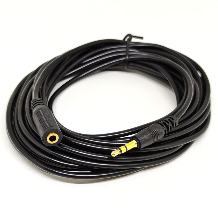 JACK 3.5 AUX AUDIO KABEL WIRED EXTENSION PERPANJANGAN MALE TO FEMALE 5M 5 M 5 METER GOLD PLATED