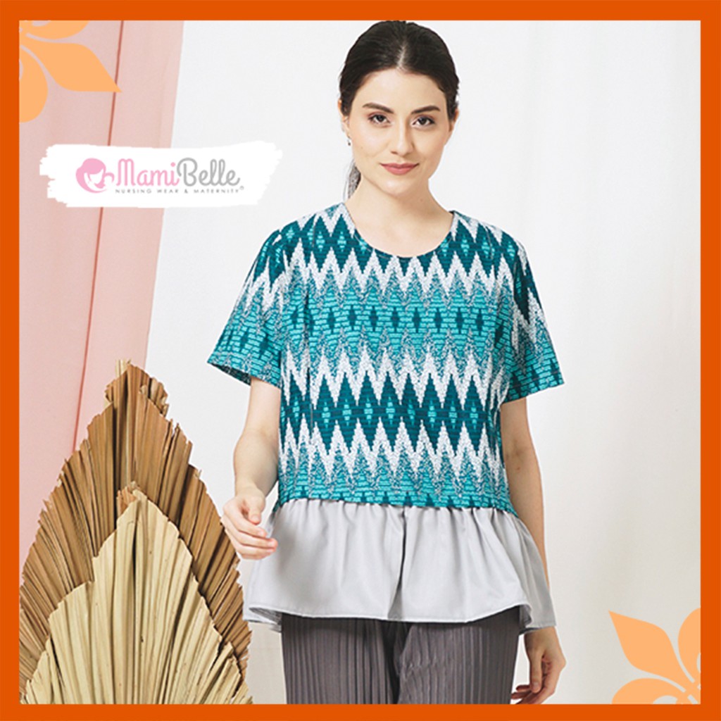 

Mamibelle Kinanti Blouse Menyusui & Hamil Nursing Wear Grey Premium