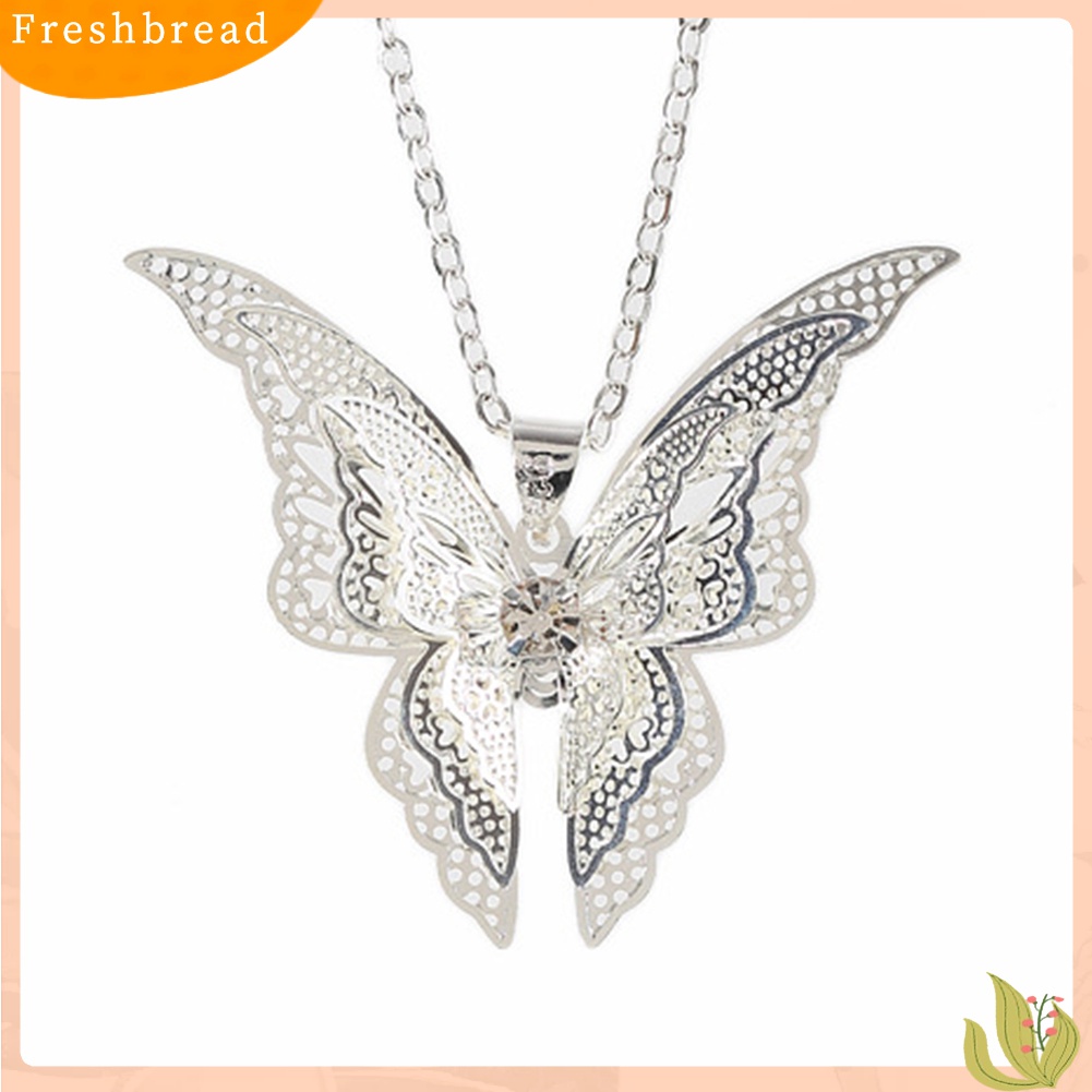 [TERLARIS]Women Fashion Silver Plated 3-layers Butterfly Hollow Pendant Necklace Jewelry Gift