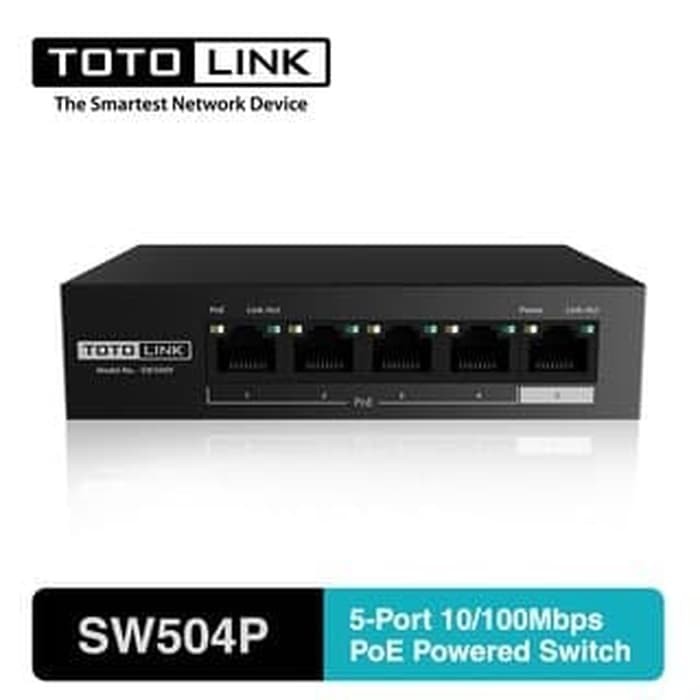 TOTOLINK SW504P 5 Port 10/100Mbps PoE Powered Switch