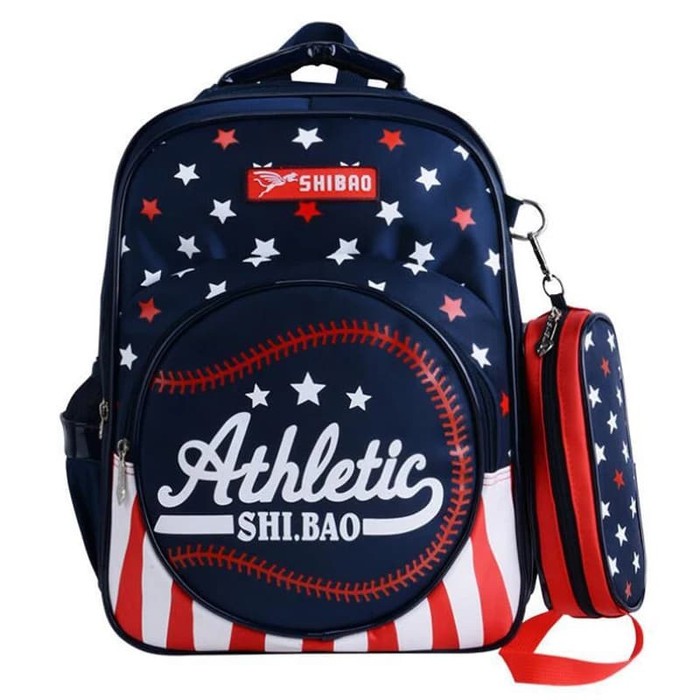 Sd Tas Sekolah 1-3-5 Kelas 6-12 Tahun Anak Laki-Laki Berusia Perl LK505  2 In 1 Baseball