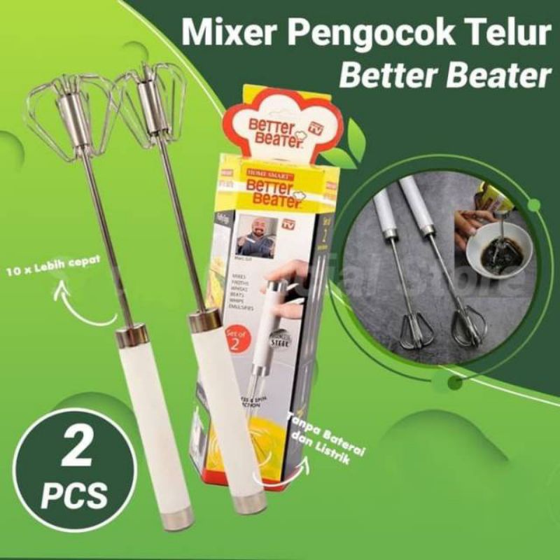 Pengocok adonan Beter beatter Hand Mixer tanpa batrai beter beater