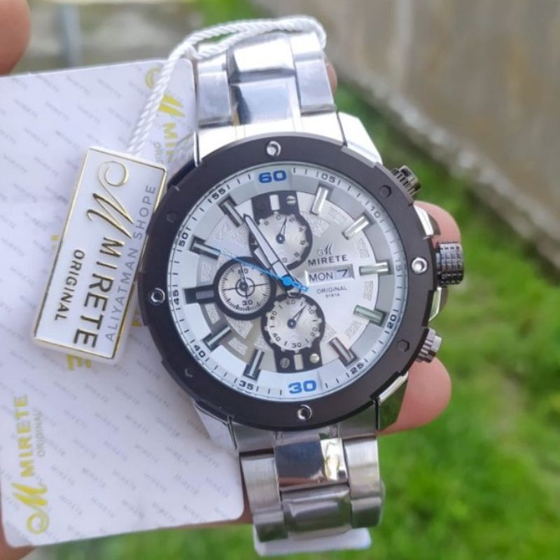 JAM TANGAN PRIA MIRETE ORIGINAL IMPORT SILVER TAHAN AIR TERLARIS DAN TERMURAH BAYAR DI TEMPAT