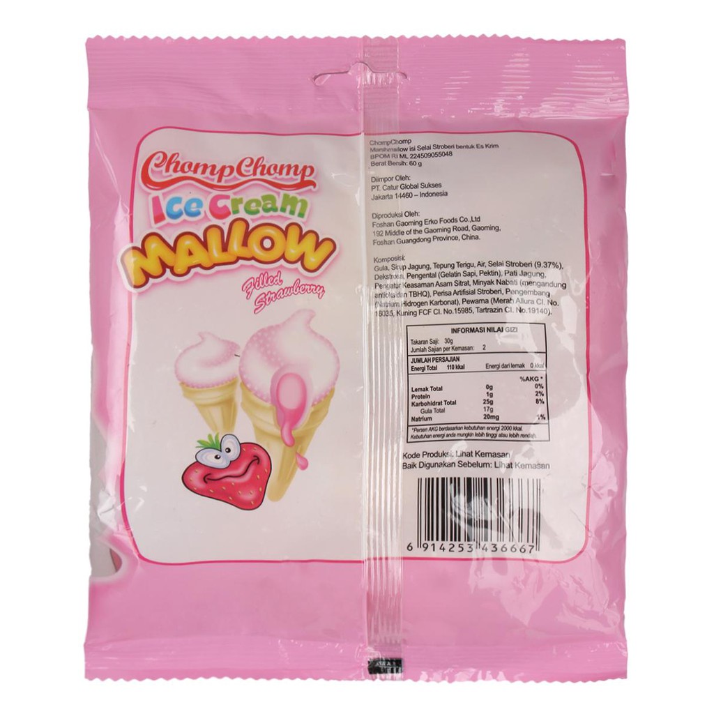 Chomp-Chomp Ice Cream Mallow Strawberry Marshmallow 60