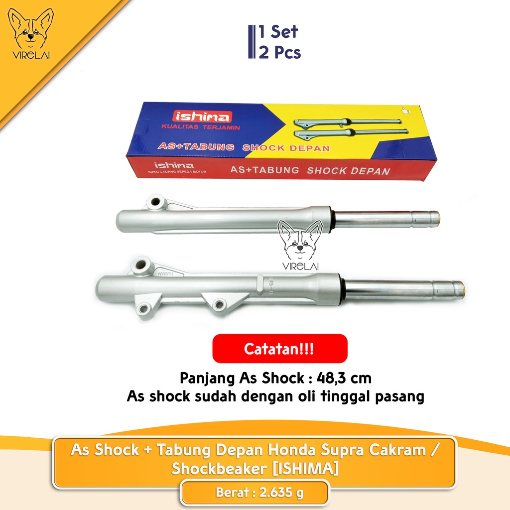 As Shock + Tabung Depan Honda Supra X Cakram / Tromol / Shockbreaker [ISHIMA]