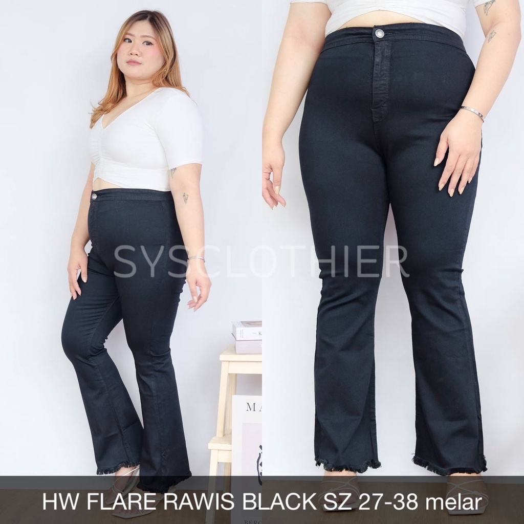 CELANA JEANS WANITA HW FLARE RAWIS SERIES