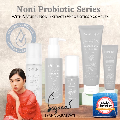 NPURE Noni Probiotics Gel Cleanser Fine Toner Ampoule Moisturizer Body Soft Lotion - Serum Toner Pelembab Kulit Sensitif