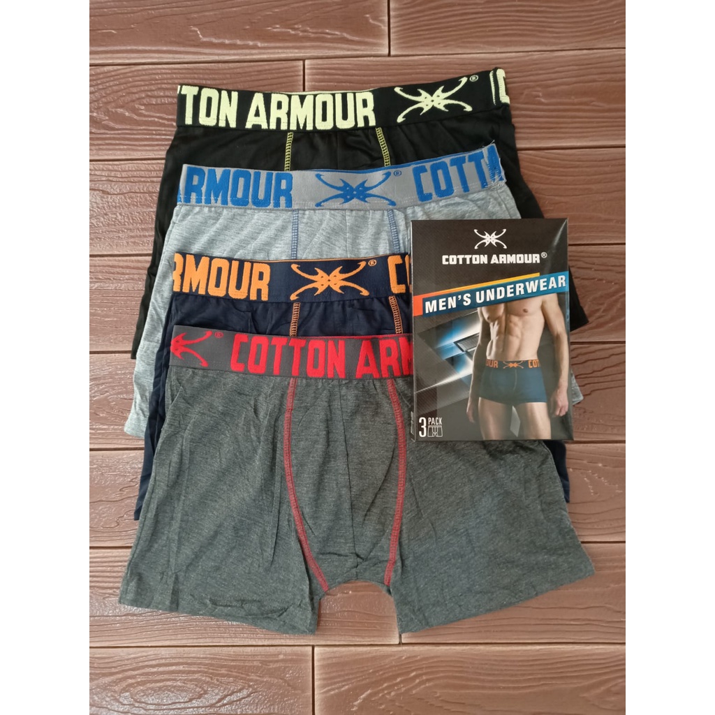 3 PCS BOXER COTTON ARMOUR - CELANA DALAM BOXER PRIA