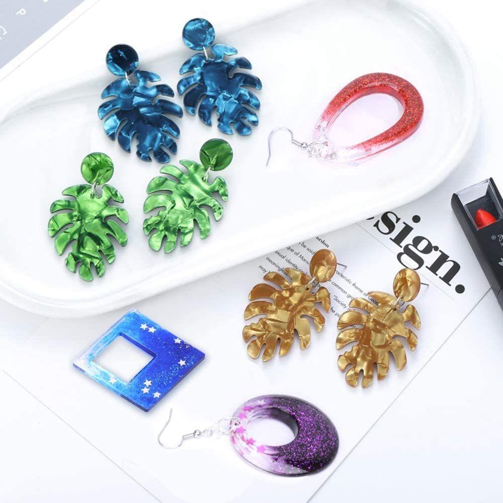 1 / 3PCS Cetakan Resin Epoksi Kristal UV Handmade Bahan Silikon Untuk Anting