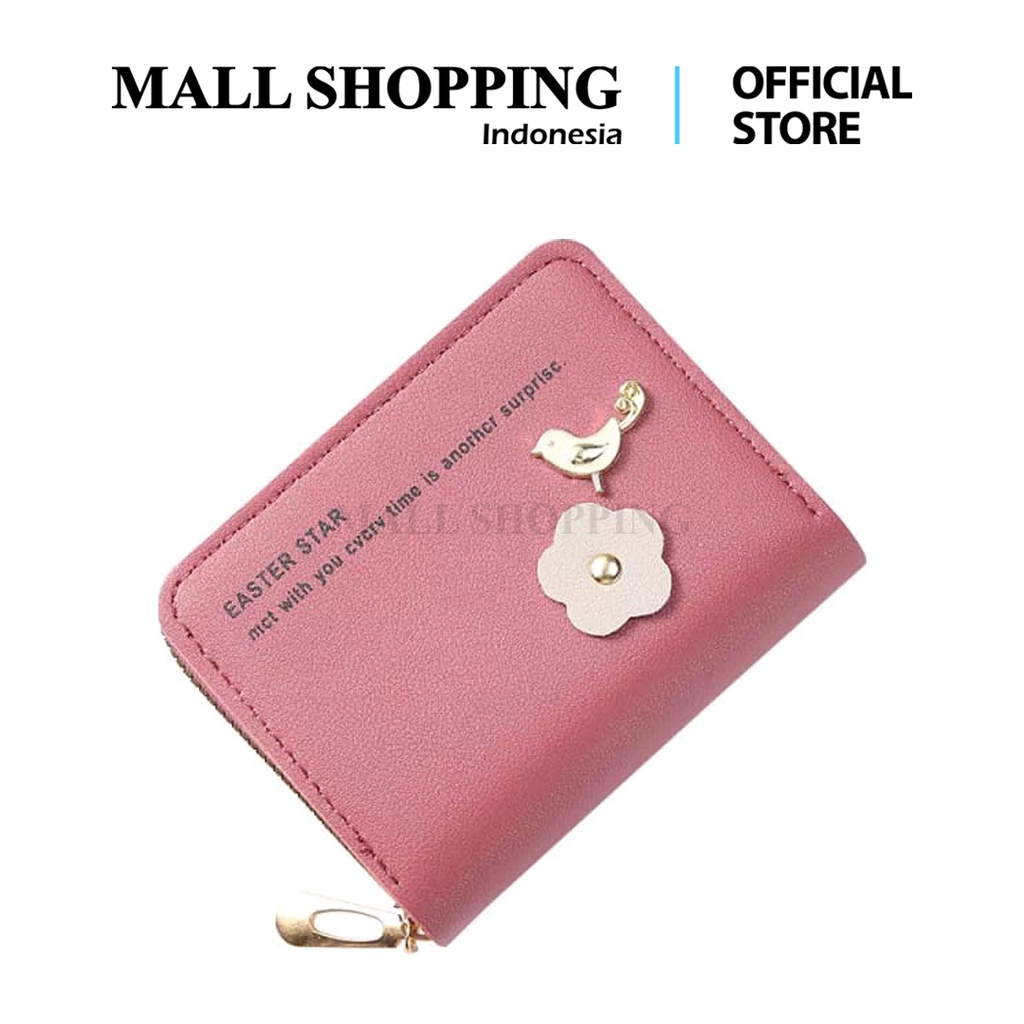 Dompet Lipat Mini Dompet Wanita Motif Bunga Fashion Korea MALL SHOPPING