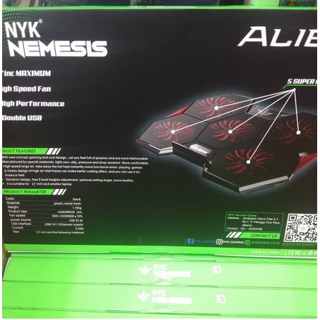 Cooling pad laptop gaming 6 fan nyk nemesis x-3 winterstorm /  Nemesis X2 Alien - pendingin notebook