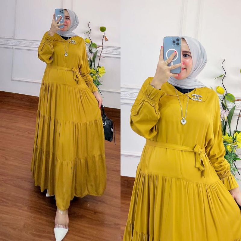 ⚡gamisno⚡midi dress muslim terbaru 2022 kekinian / gamis polos / gamis terbaru / gamis fadiyah / gam