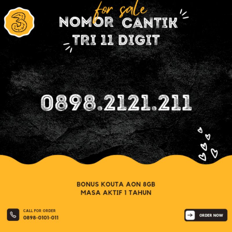 Nomor Cantik Tri 11 Digit
