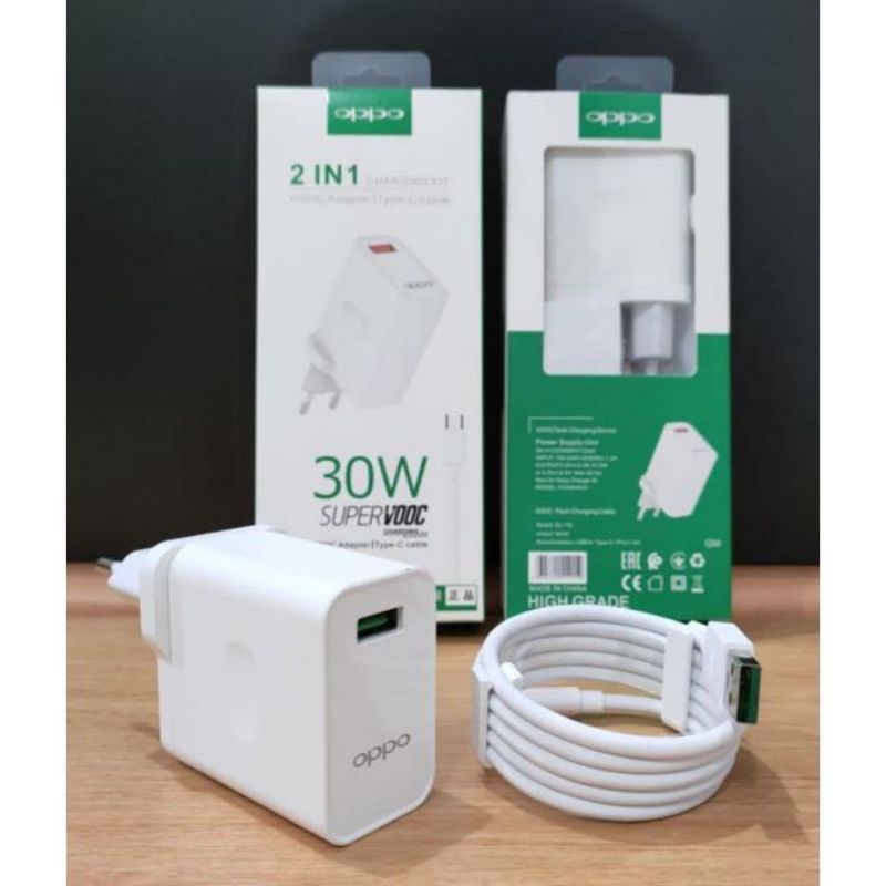 Tc Charger OPPO 30W Super Vooc Fast Charging Tipe C Original