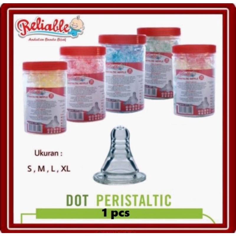 DOT RELIABLE ukuran M, L, XL peristaltic (ulir) dan silicon ( bulat). 1 toples isi 36 pcs