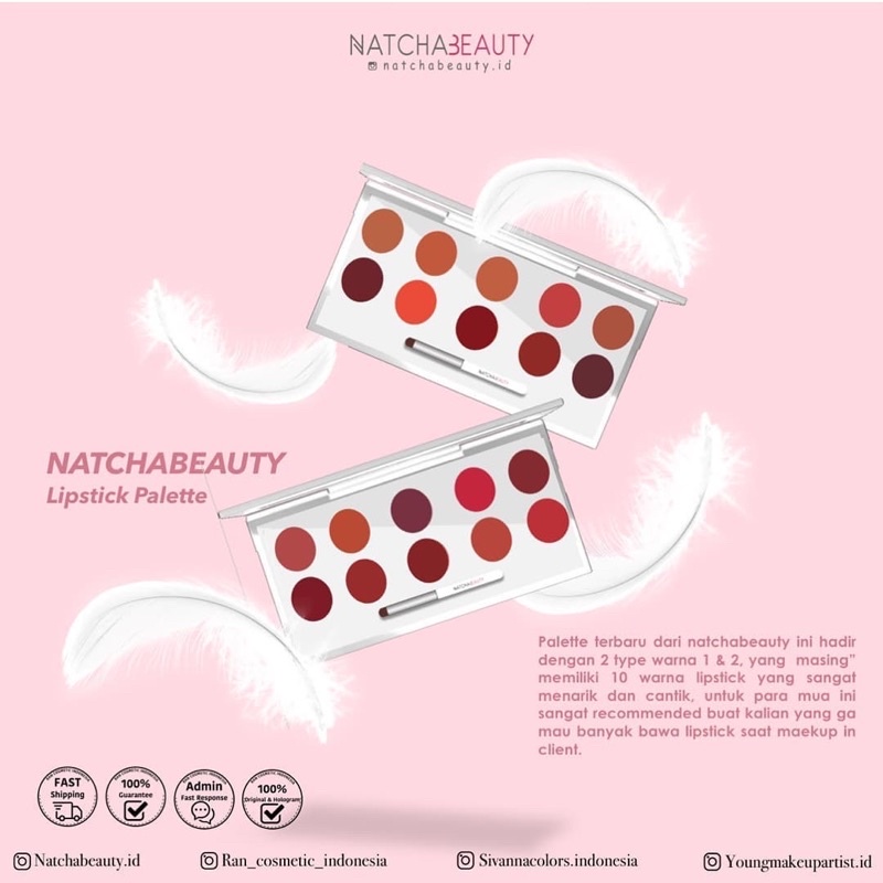 NATCHA BEAUTY Professional Lip Cream Palette 10 Colors