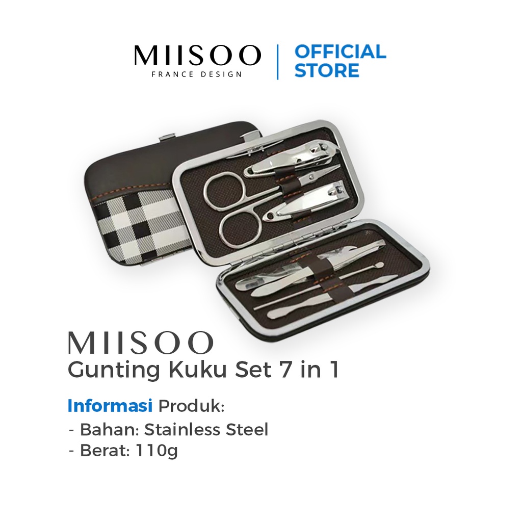 miisoo gunting kuku set 7 in 1 tangan kaki anak dewasa nail clipper