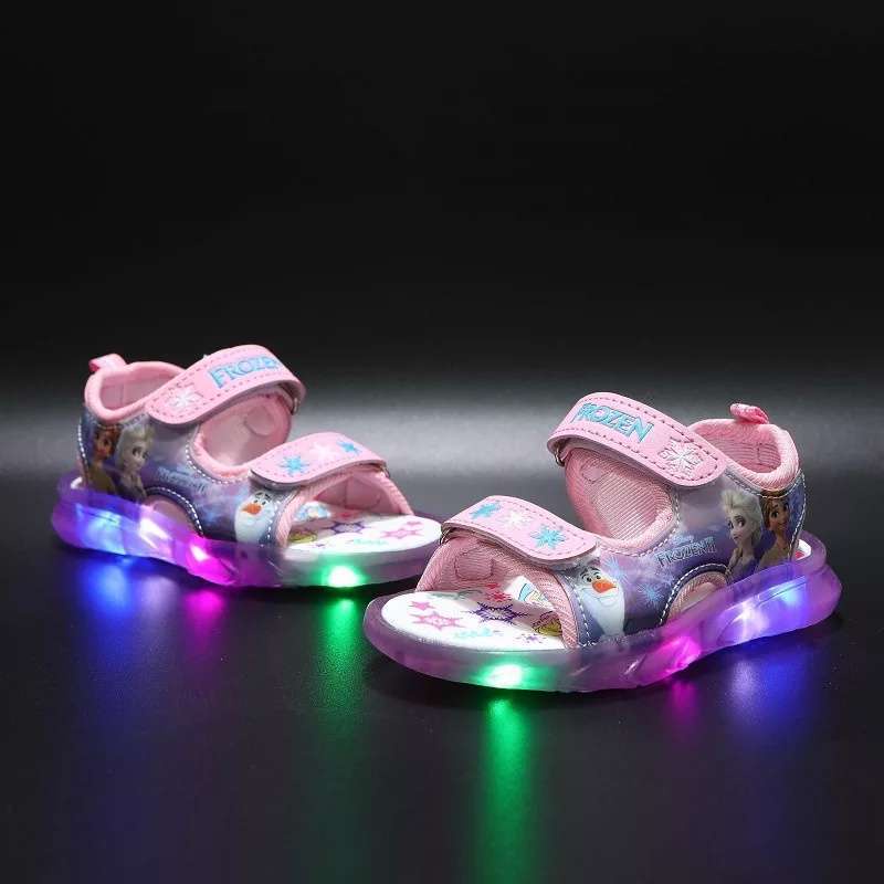 Sepatu SANDAL Anak Perempuan LED IMPORT Model  FROZEN 006 - Sepatu sandal anak karakter