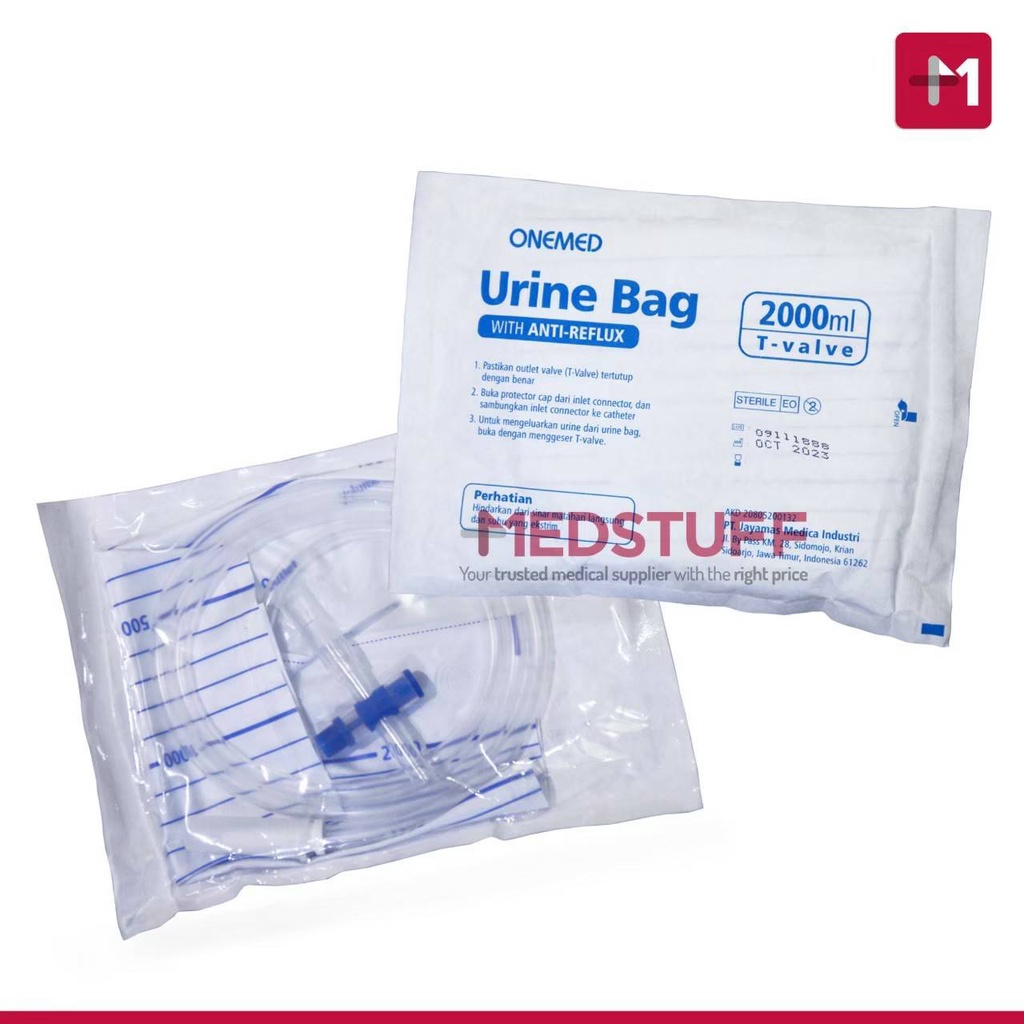 Urine Bag Onemed 2liter T-valve Kantong Kencing Urin Bag