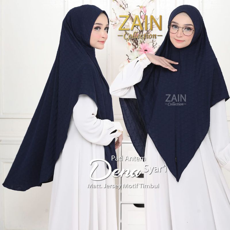 jilbab instan Dena jumbo ORI ZAIN COLLECTION-Navy