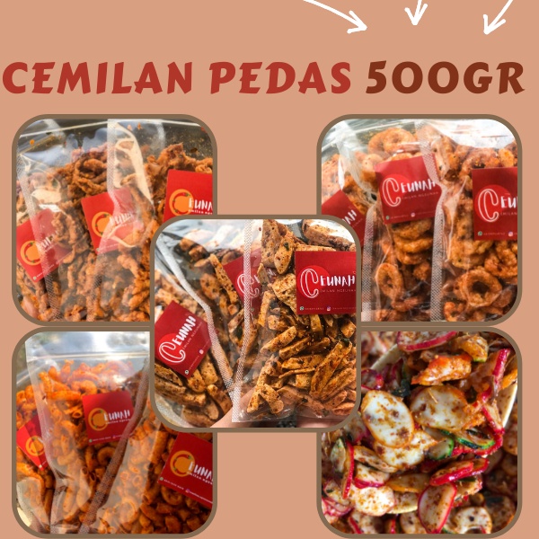 

CEMILAN PEDAS CEUNAH 500 GR / BASRENG SEBLAK USUS CINCIN UDANG MAKARONI DLL