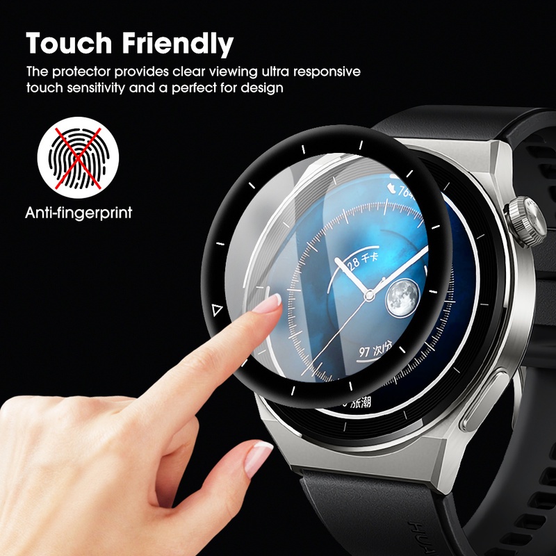 Pelindung Layar Smartwatch 3D Curved PMMA Anti Gores 43mm 46mm Untuk Huawei GT 3 Pro