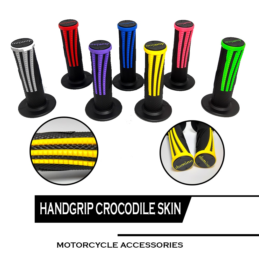 HANDGRIP DMN CROCODILE SKIN HANDFAT PENGANGAN STIR MOTOR RUBBER UNIVERSAL MOTOR