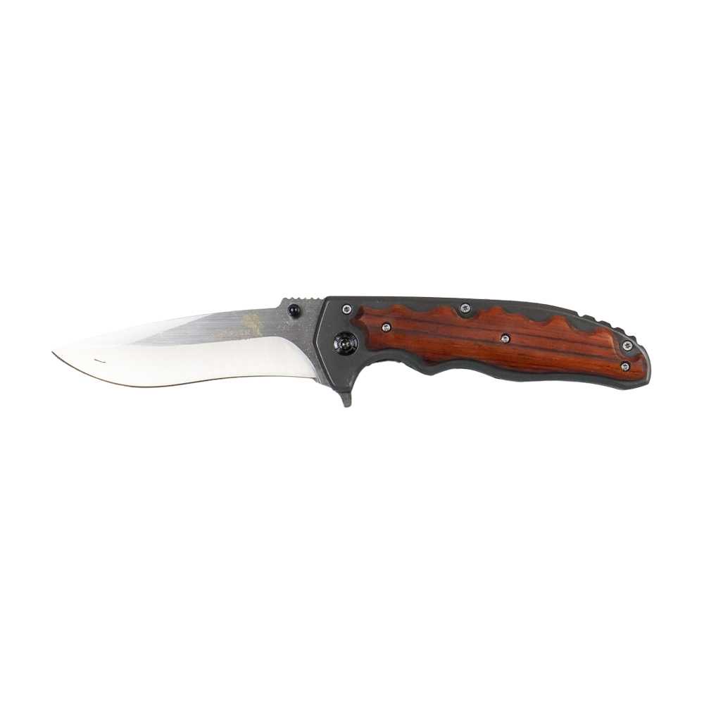 KNIFEZER Blade Pisau Lipat Berburu Knife Wooden Handle - CBF64