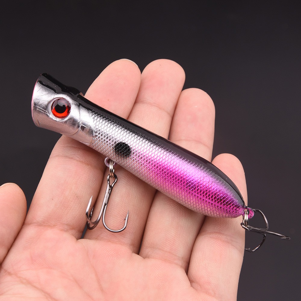 SYFishing 1Pcs Popper Fishing Lure 8cm 12g Swimbait Umpan Pancing Minnow Ikan Bass Wobbler Kail Memancing Tackle