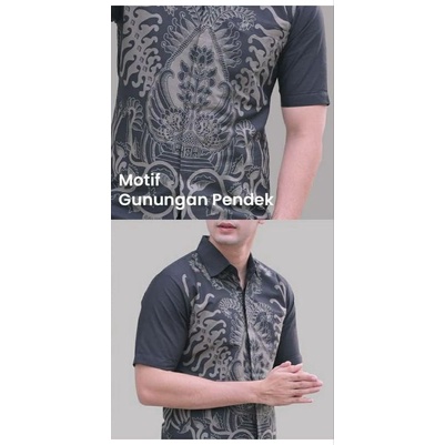 Baju Kemeja Batik Pria Lengan Pendek Slim fit Premium Lapis Furing