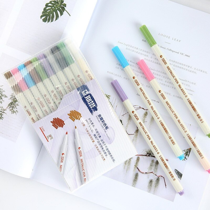 

STA Metallic Brush Pen Set 10 (6510-10BR)