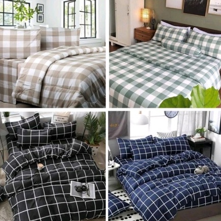 SPREI/SEPREI HOMEMADE NO.1 KOREAN STYLE AESTHETIC EMILY TARTAN ANJANA GRID KATUN DISPERSE - UKURAN 120, 160 &amp; 180
