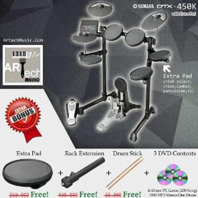 With Extrapad/ Dtx450 - Drum Elektrik Yamaha Dtx450K Oke Big Diskon