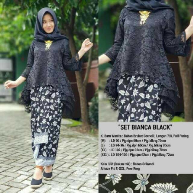 SB Collection Stelan Kebaya Fia Blouse Brukat Dan Rok Lilit Maxi Super Jumbo Batik Wanita