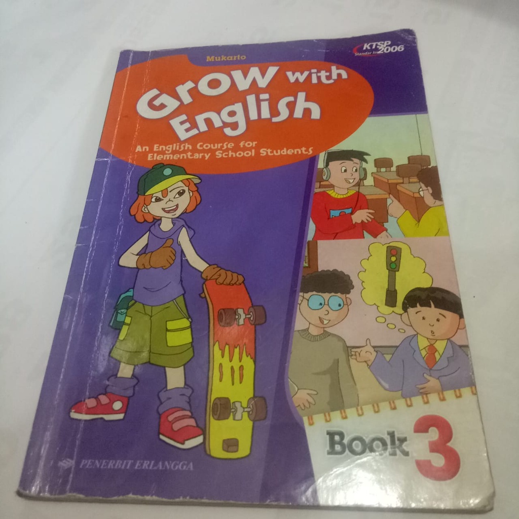 [BEKAS] Buku Grow With English Jl.3 SD/MI Kelas 3/ Kelas III/KTSP - Buku Erlangga