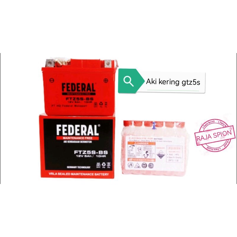 aki kering ftz5s/aki federal gtz5s/aki kering vixion fu karisma Vario beat mio scopy cs