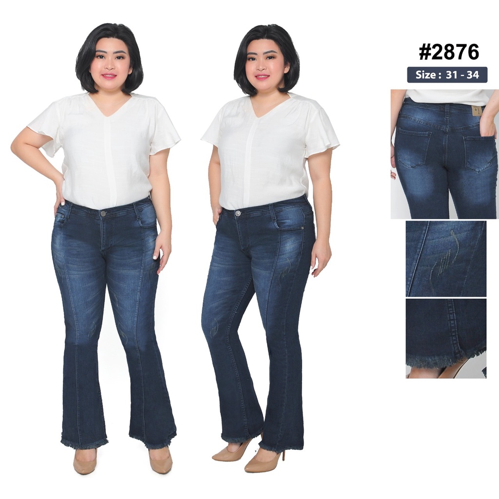 Celana Panjang Jeans Wanita Cutbray Tulang Rawis 31-34 Bisa Bayar Ditempat(COD)