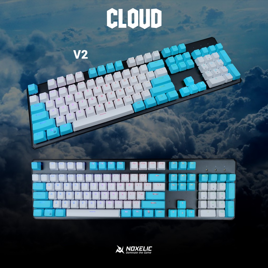 Noxelic Keycaps PBT Cloud - Double Shot 104 Keyset Custom