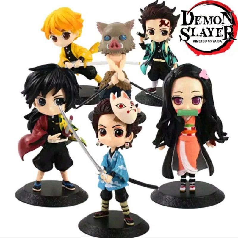 (BISA COD)ACTION FIGURE DEMON SLAYER KIMETSU NO YAIBA chibi tanjiro inosuke zenitsu nezuko