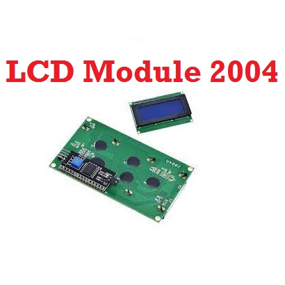 [HAEBOT] Modul Module LCD 20x4 2004 Background Warna Biru Blue Arduinoo Liquid Crystal Display 16 Pin Text Teks Putih